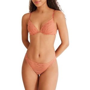 Women'Secret Zachte vrouwelijke gevoerde beha voor dames, Oranje, 90B