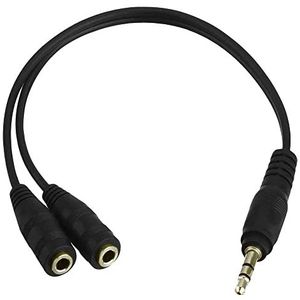 OcioDual Audiokabel, jack-adapter, stereo-audiokabel, audio-duplicator, voor pc, smartphones, luidsprekers, hoofdtelefoon, audio-splitterkabel, dubbele jackkabel, 3,5 mm jackstekker