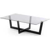 Kave Home Pla - Plam Salontafel Zwart Glas 120 X 70 cm