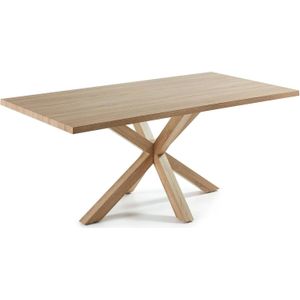 Kave Home Eettafel Argo, Argo tafel 200 cm natuurlijke melamine hout effect benen