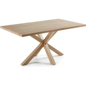 Kave Home Eettafel Argo, Argo tafel 180 cm natuurlijke melamine hout effect benen