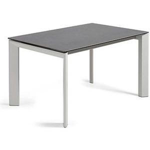 Kave Home Eettafel Axis, Axis uitschuifbare tafel van porselein met grijze poten 140 (200) cm (mtk0116)