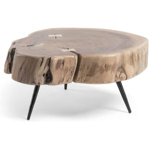 Kave Home Sidetable Eider rond, hout beige,, 49 x 26 x 47 cm