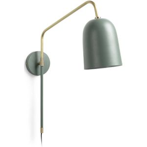 Kave Home - Stalen wandlamp Audrie met groene afwerking