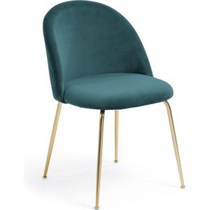 Kave Home - Ivonne stoel fluweel turquoise