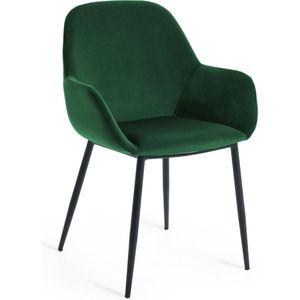 Kave Home - Konna groen fluwelen stoel