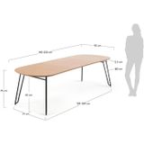 Kave Home Kave Home Nova - Novac Ovale Uitschuifbare Eettafel 140 (220) X 90 cm (mtk0176)