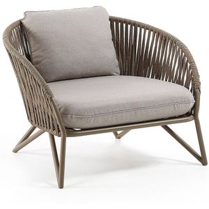 Kave Home - Branzie bruine fauteuil van touw