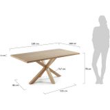 Kave Home Argo, Argo tafel 160 cm natuurlijke melamine hout effect benen