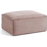 Kave Home - Voetenbank Blok roze corduroy 90 x 70 cm