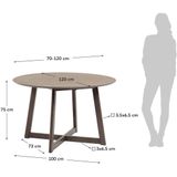 Kave Home - Uitschuifbare tafel Maryse 70 (120) x 75 cm afwerking in eiken-hout