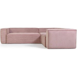 Kave Home  roze, hout, 3-zits,
