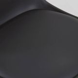 Kave Home - Orlando-T barkruk - zwart kunstleer en mat zwart staal