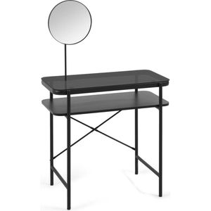 Kave Home - Galatia kaptafel met metalen poten in zwarte afwerking 80 x 44,5 cm