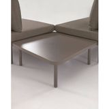 Kave Home - Zaltana outdoor hoekbank- en tafelset in mat bruin aluminium 164 cm