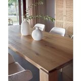 Kave Home - Deyanira tafel met eikenfineer en massief eiken poten 200 x 100 cm