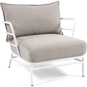 Kave Home Mareluz, Mareluz fauteuil in wit staal