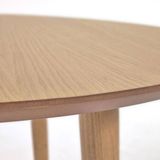 Kave Home - Oqui ronde uitschuifbare tafel in eiken fineer met massief houten poten Ø 120(200) x 120cm