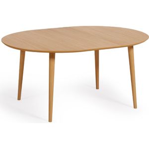 Kave Home Uitschuifbare Ronde Eettafel 'Oqui' 120 - 200 x 120cm, kleur Eiken Naturel