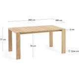 Kave Home - Victoire tuintafel in massief teakhout 200 x 100 cm