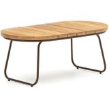 Kave Home - Salguer outdoor salontafel van massief acaciahout en bruin staal Ø 100 x 50 cm FSC 100%.