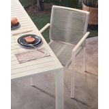 Kave Home - Buitenstoel Culip van touw en wit aluminium