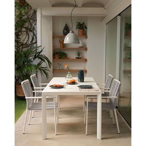 Kave Home - Culip buitentafel van aluminium met witte afwerking 180 x 90 cm