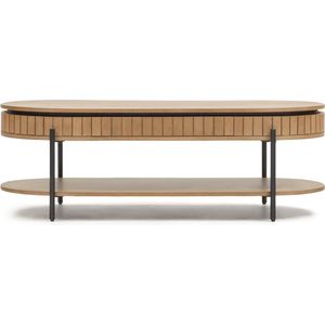 Kave Home Salontafel Licia ovaal, hout mango bruin,, 130 x 45 x 65 cm