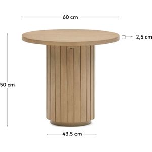 Kave Home - Licia ronde bijzettafel in massief mangohout Ø 60 cm