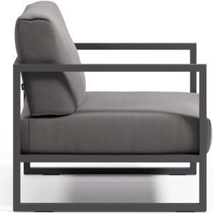 Kave Home - Comova stoel voor buiten in donkergrijs en zwart aluminium