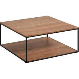 Kave Home Salontafel Yoana rechthoekig, noten roodbruin,, 80 x 35 x 80 cm