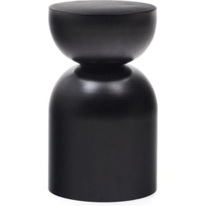 Kave Home - Tafel Rachell bijzettafel van metaal met glanzende zwarte verf afwerking Ø 30,5 cm.