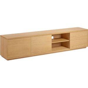 Kave Home - Abilen TV-meubel met 2 deuren en 2 laden in eikenfineer, 200 x 44 cm 100% FSC