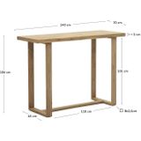 Kave Home - 100% outdoor Canadell hoge tafel in massief gerecycled teakhout 140 x 70 cm