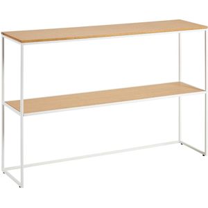 Kave Home - Yoana salontafel met eikenfineer en wit gelakte metalen structuur, 120 x 80 cm