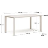 Kave Home - Culip buitentafel in aluminium met witte afwerking 150 x