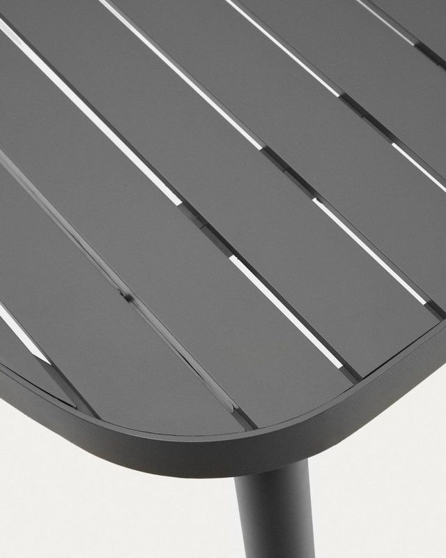 Kave Home - Joncols buitentafel in aluminium met grijs gelakte