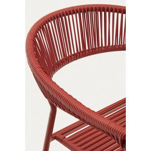 Kave Home - Futadera buitenstoel terracotta synthetisch touw en staal