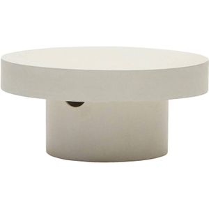 Kave Home - Aiguablava ronde salontafel in wit cement, Ø 66 cm