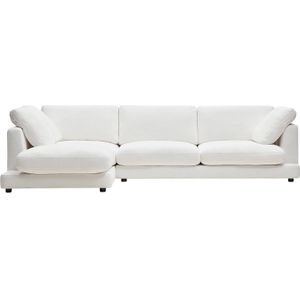 Kave Home Zitmeubel Gala wit, stof, 4-zits,  met chaise longue links