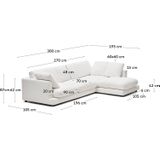 Kave Home Zitmeubel Gala wit, stof, 4-zits,  met chaise longue rechts