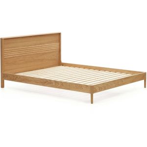 Kave Home - Lenon bed in hout en eikenfineer voor matras 160 x 200 cm