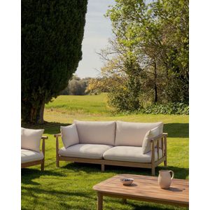 Kave Home - 100% outdoor salontafel Sacova in massief eucalyptushout 140 x 89 cm