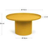 Kave Home Salontafel Fleksa rond, metaal bruin,, 72 x 36 x 72 cm