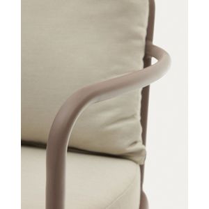 Kave Home - Fauteuil Bramant in staal met mauve afwerking