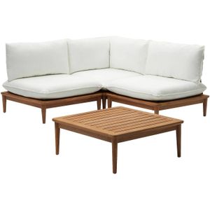Kave Home Loungeset Portitxol, Set van 1 hoekfauteuil, 2 modulaire fauteuils en salontafel