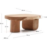 Kave Home Salontafel Mosi ovaal, oosters hardhout bruin,, 90 x 33 x 60 cm