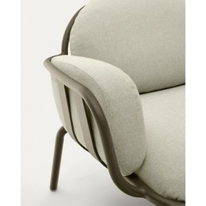 Kave Home - Joncols outdoor fauteuil in aluminium met groen gelakte afwerking