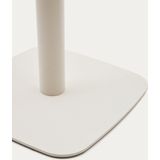 Kave Home - Hoge witte Dina-buitentafel met wit gelakte metalen poot 60 x 60 x 96 cm