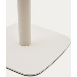 Kave Home - Ronde hoge witte Dina-buitentafel met wit gelakte metalen